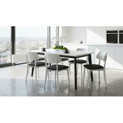 Silla de comedor EZRA blanco/negro