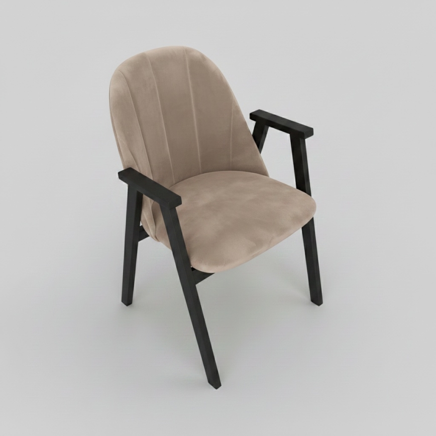 Silla de comedor GARDA negra/beige
