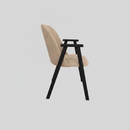 Silla de comedor GARDA negra/beige