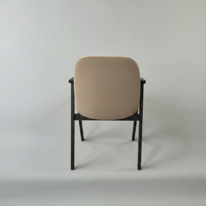Silla de comedor GARDA negra/beige