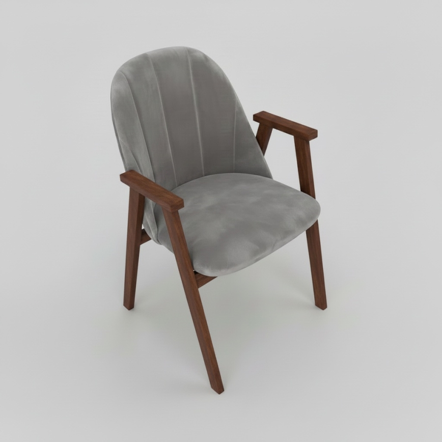 Silla de comedor GARDA nogal/gris