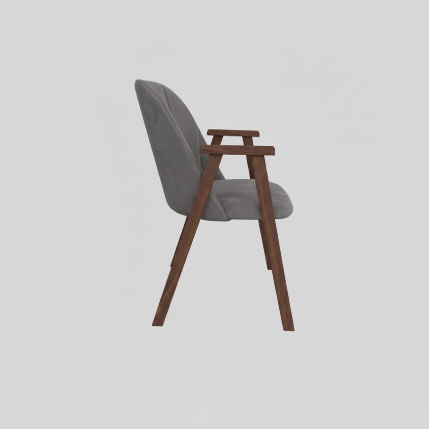 Silla de comedor GARDA nogal/gris