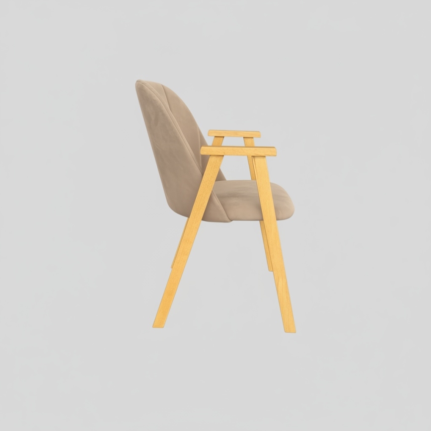 Silla de comedor GARDA roble/beige