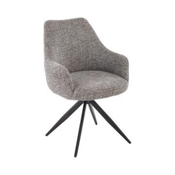 Silla de comedor giratoria BRISA 1 ud. gris