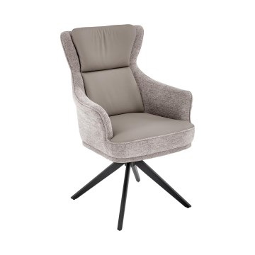 Silla de comedor giratoria FUOCO 1 ud. gris