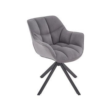 Silla de comedor giratoria LUNE 1 ud. gris