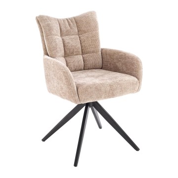 Silla de comedor giratoria NUVO 1 ud beige/negra