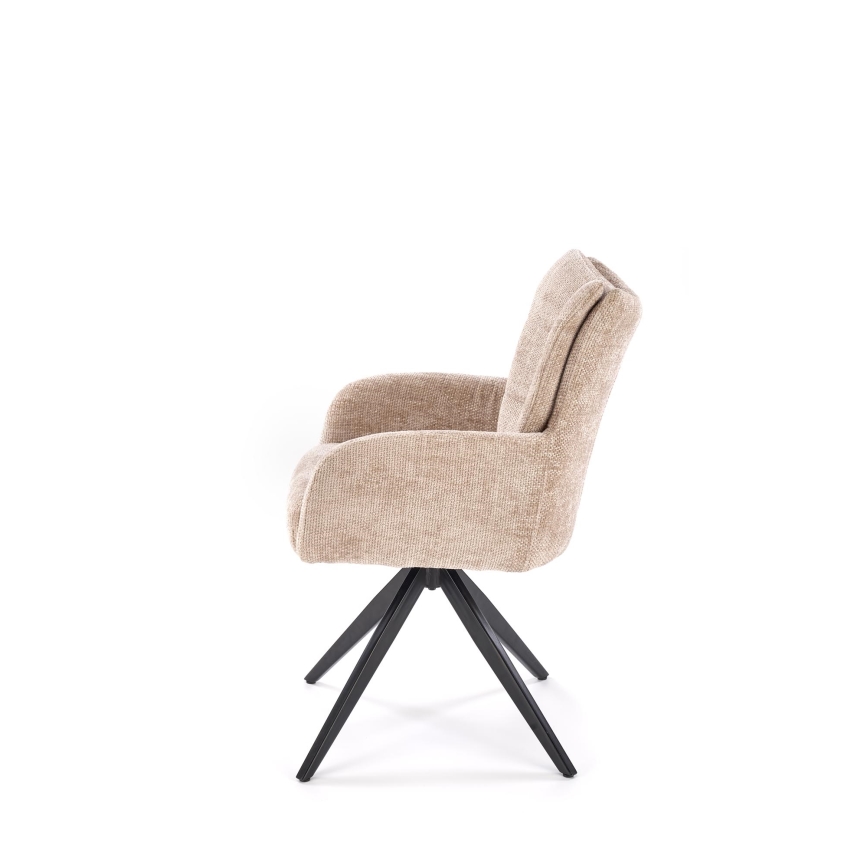 Silla de comedor giratoria NUVO 1 ud beige/negra