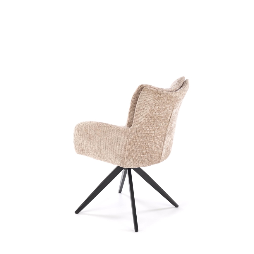 Silla de comedor giratoria NUVO 1 ud beige/negra