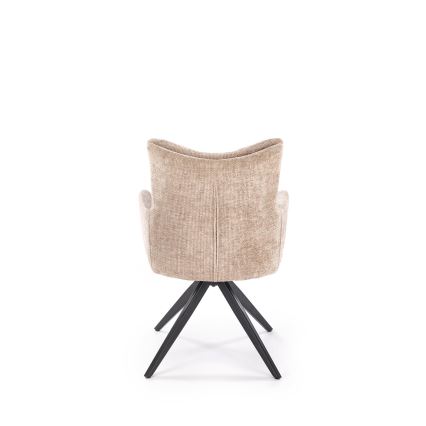 Silla de comedor giratoria NUVO 1 ud beige/negra