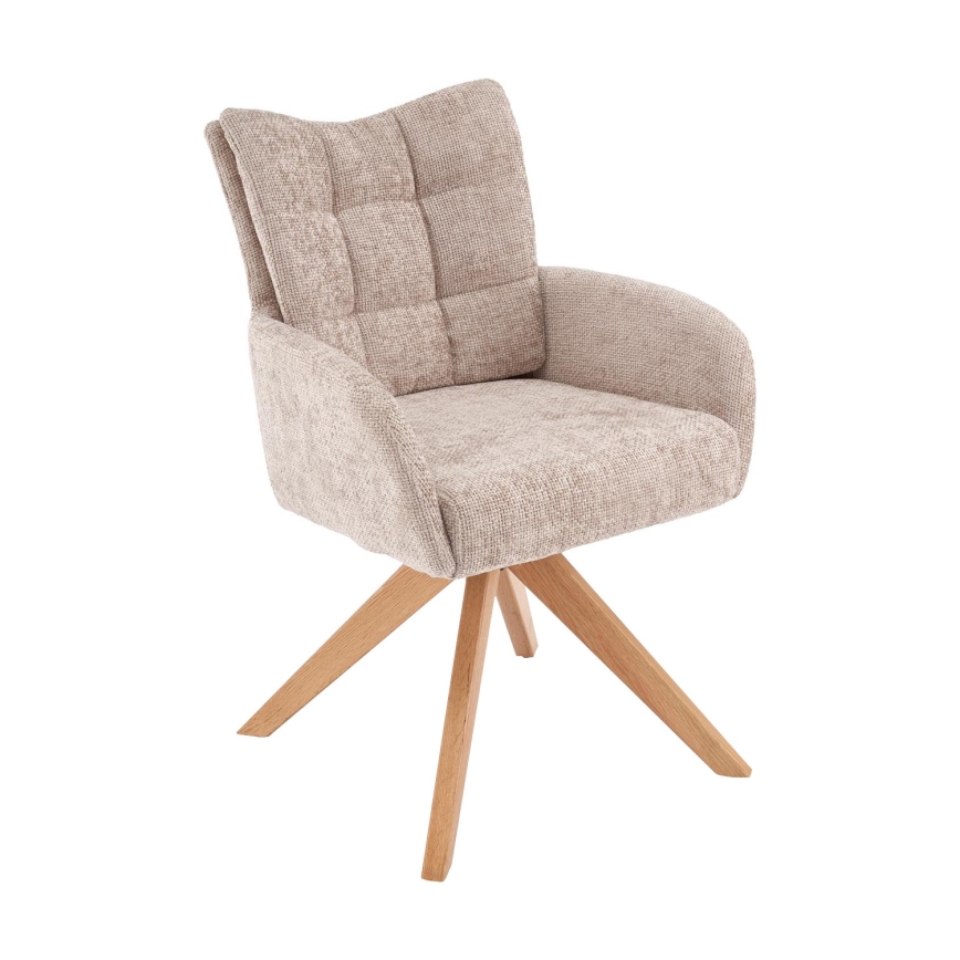 Silla de comedor giratoria NUVO 1 unidad beige/marrón