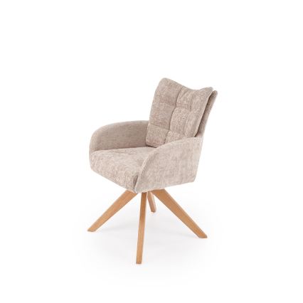 Silla de comedor giratoria NUVO 1 unidad beige/marrón