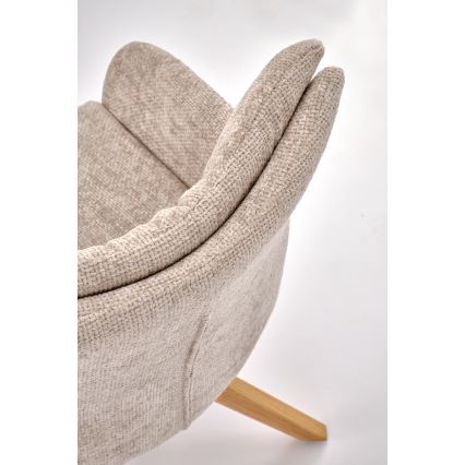 Silla de comedor giratoria NUVO 1 unidad beige/marrón