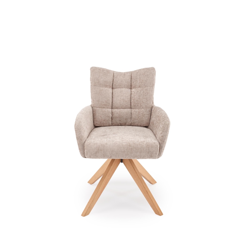 Silla de comedor giratoria NUVO 1 unidad beige/marrón