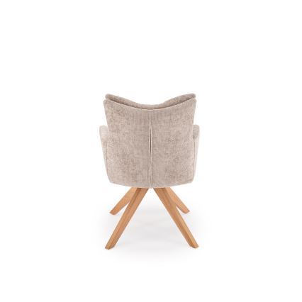 Silla de comedor giratoria NUVO 1 unidad beige/marrón