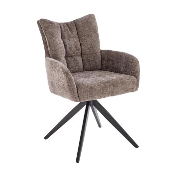 Silla de comedor giratoria NUVO 1 unidad gris/negro