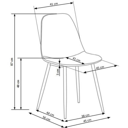 Silla de comedor KINDREL, 1 unidad, negra