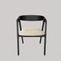 Silla de comedor LUSO negra/beige