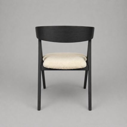 Silla de comedor LUSO negra/beige