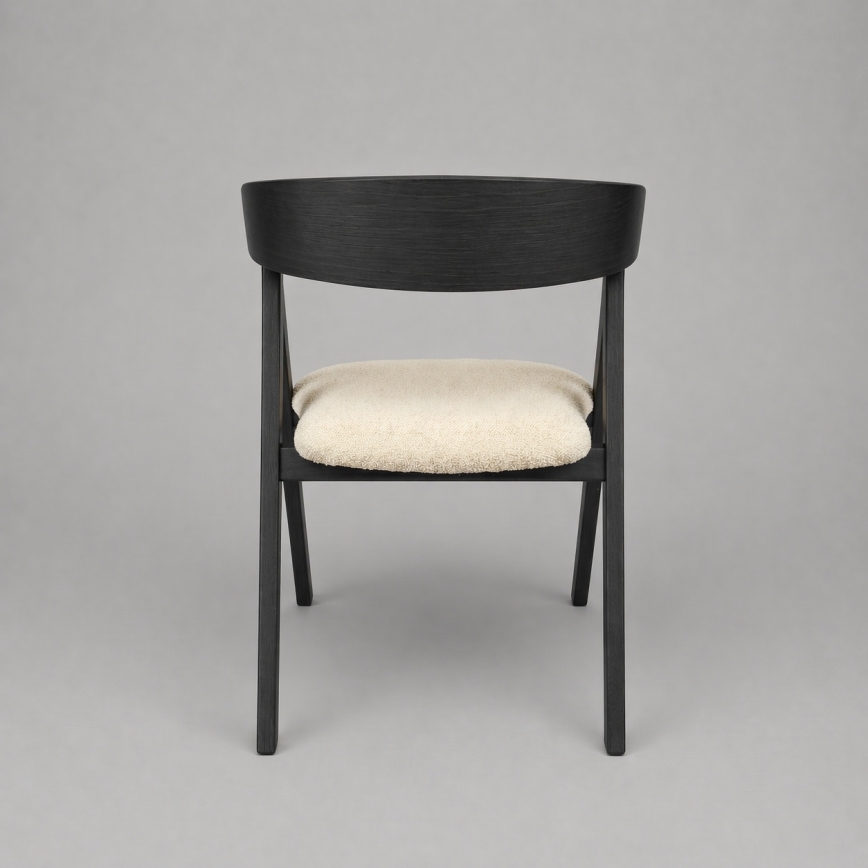 Silla de comedor LUSO negra/beige