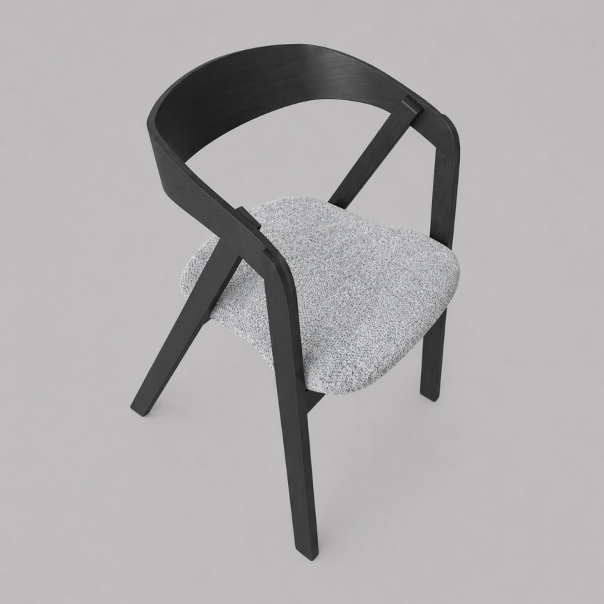 Silla de comedor LUSO negra/gris