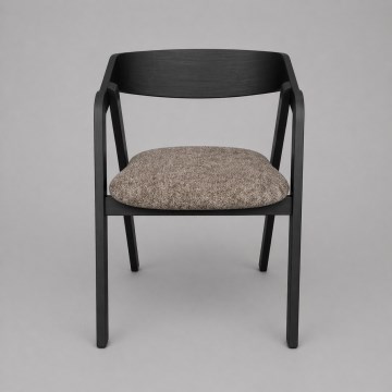 Silla de comedor LUSO negra/marrón