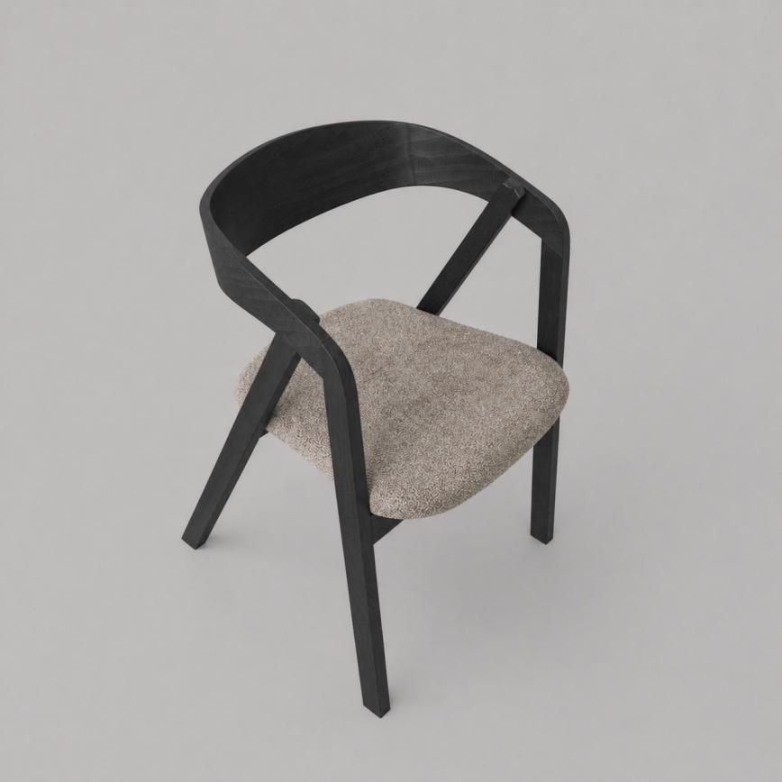 Silla de comedor LUSO negra/marrón