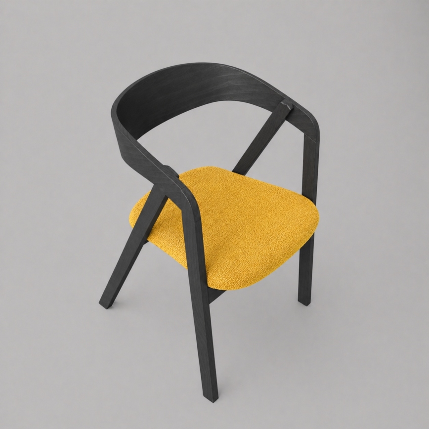 Silla de comedor LUSO negra/naranja