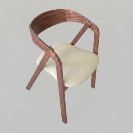 Silla de comedor LUSO nogal/beige