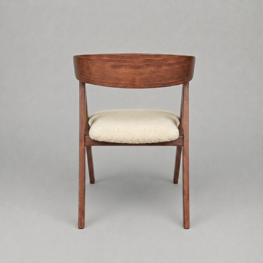 Silla de comedor LUSO nogal/beige