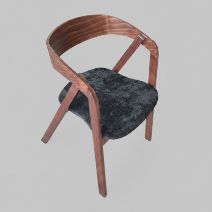 Silla de comedor LUSO nogal/negro