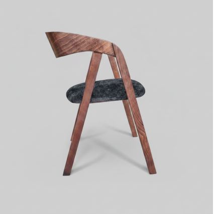 Silla de comedor LUSO nogal/negro