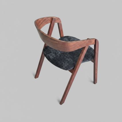 Silla de comedor LUSO nogal/negro