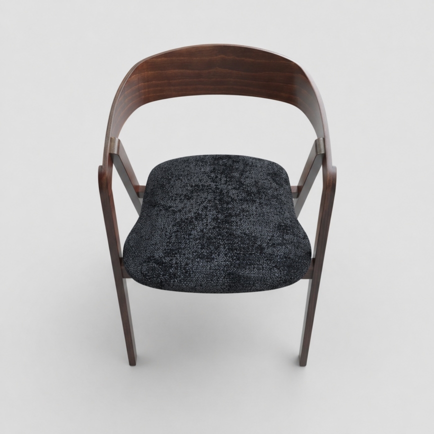 Silla de comedor LUSO nogal/negro