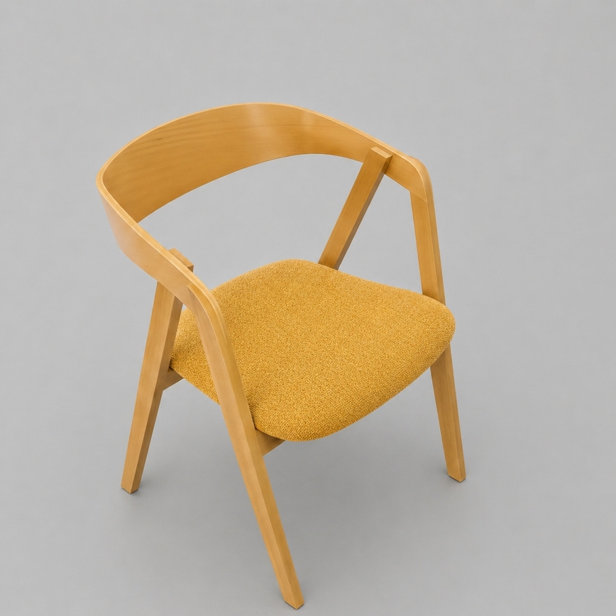 Silla de comedor LUSO roble/naranja