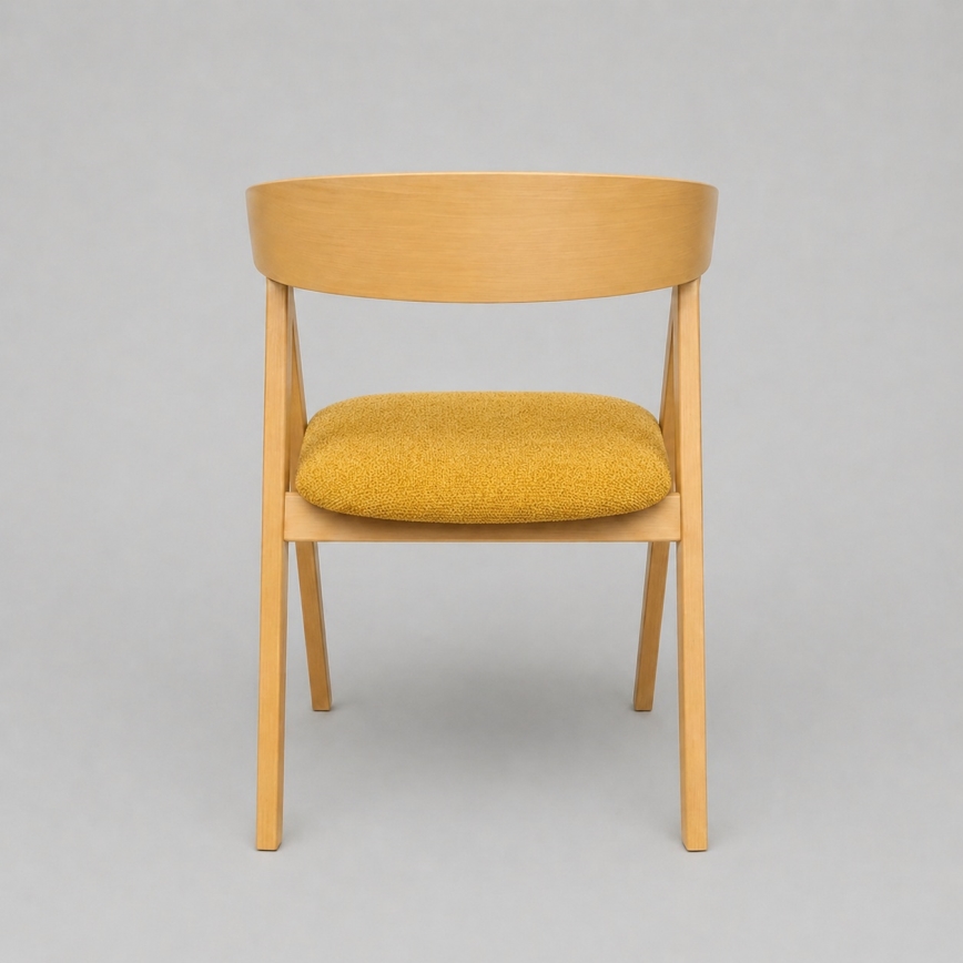 Silla de comedor LUSO roble/naranja