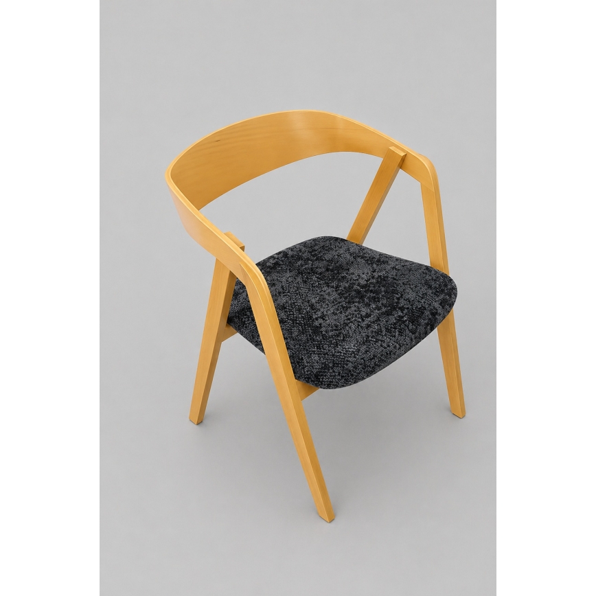 Silla de comedor LUSO roble/negro