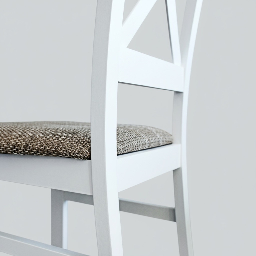 Silla de comedor NATE blanco/marrón