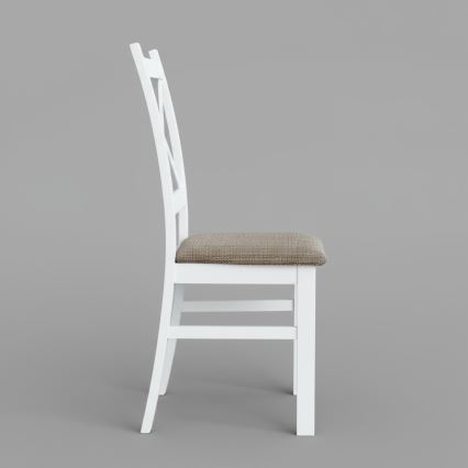 Silla de comedor NATE blanco/marrón