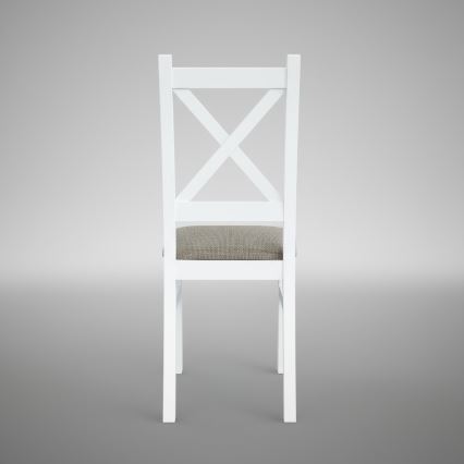 Silla de comedor NATE blanco/marrón