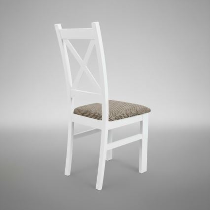 Silla de comedor NATE blanco/marrón