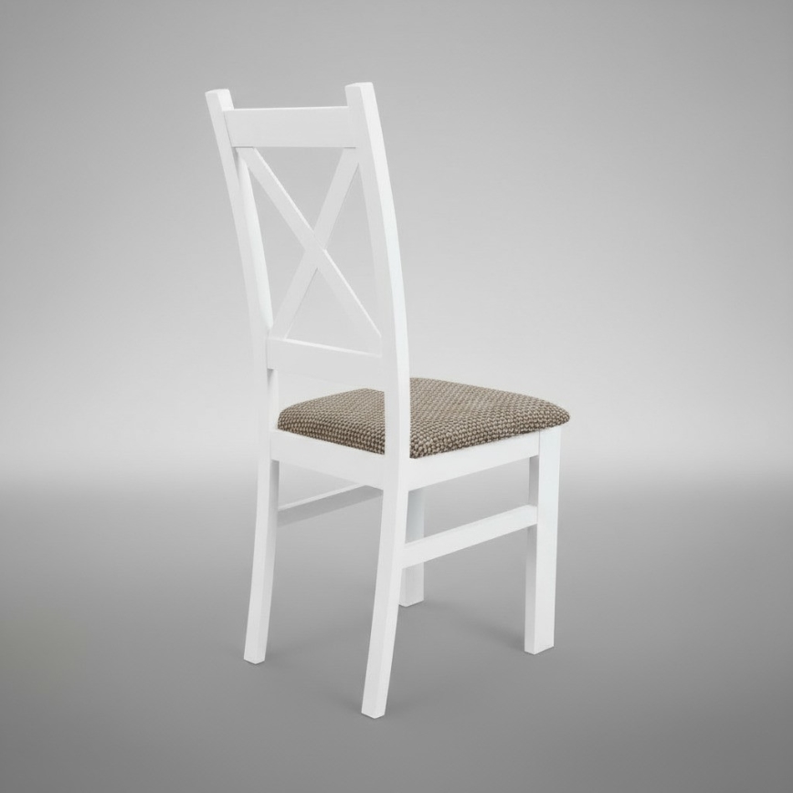 Silla de comedor NATE blanco/marrón