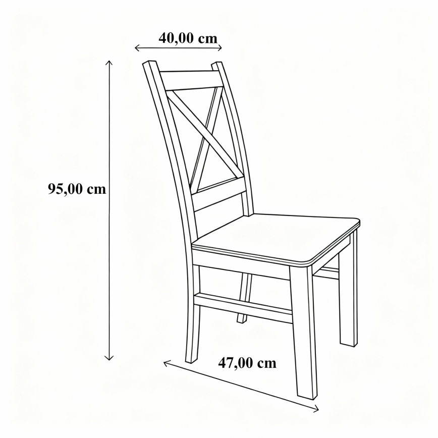 Silla de comedor NATE blanco/marrón
