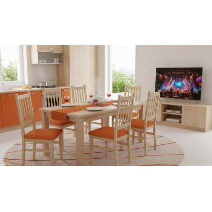 Silla de comedor SIMON haya/naranja