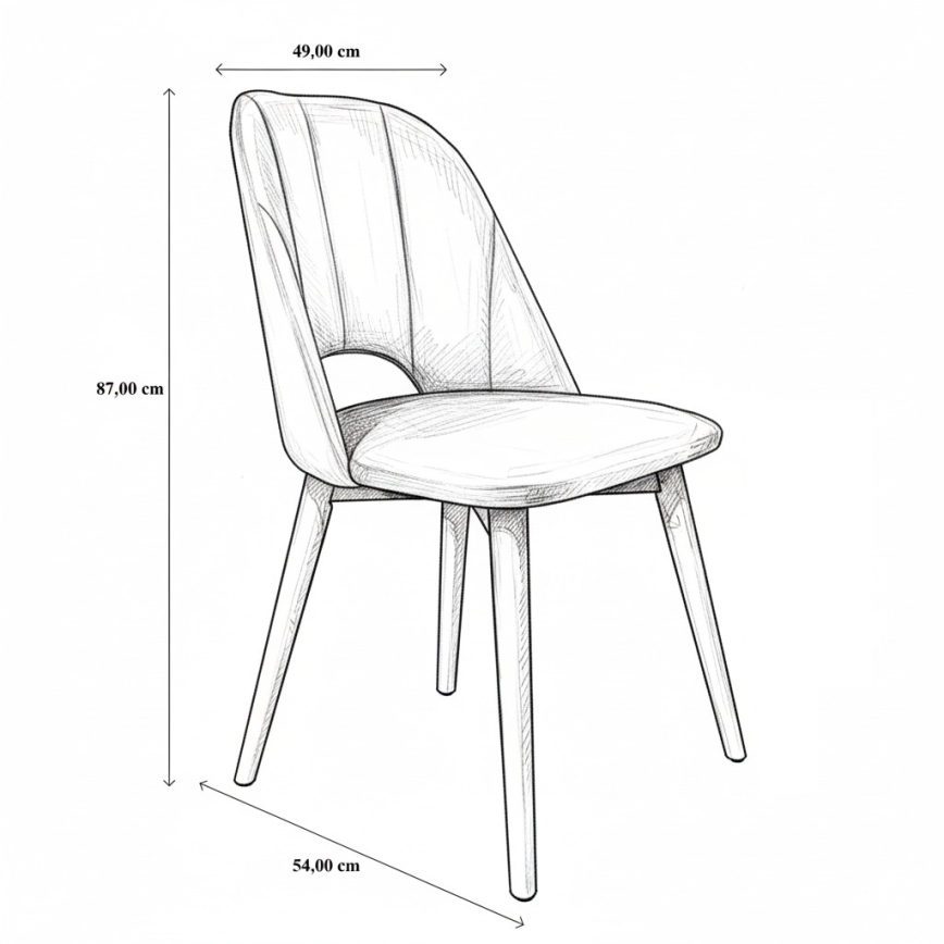 Silla de comedor THEO gris oscuro