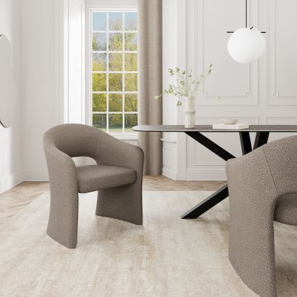 Silla de comedor con reposabrazos TORI taupe