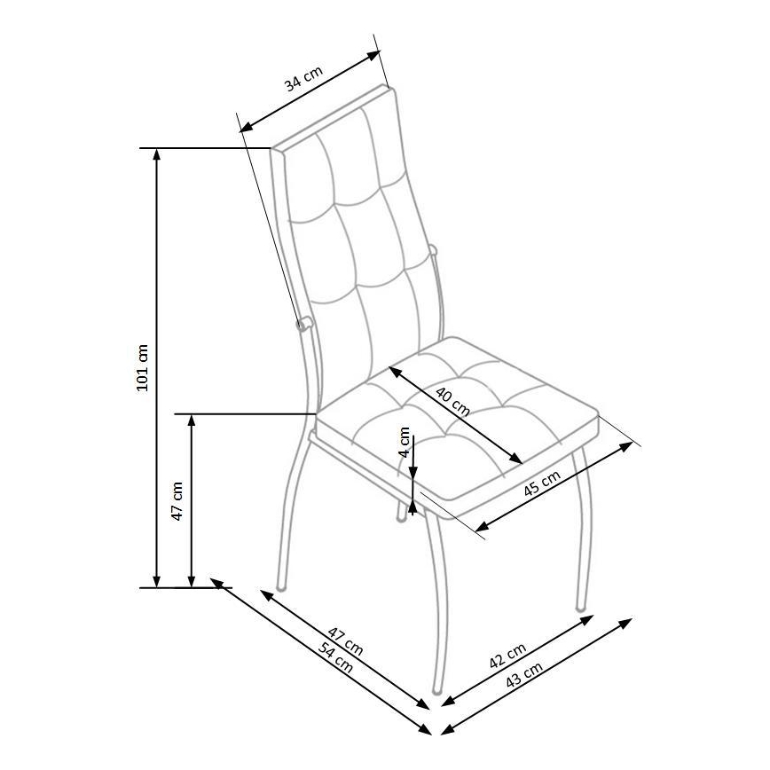 Silla de comedor WARMIS 1 unidad gris