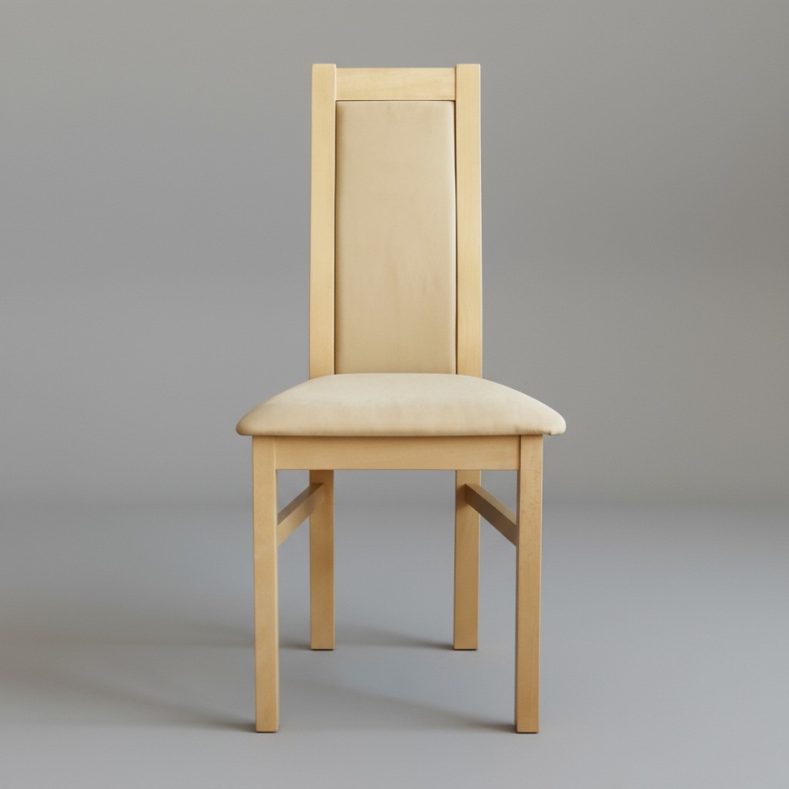 Silla de comedor ZOE roble/crema