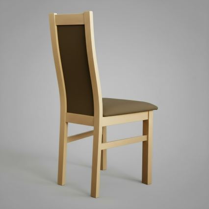 Silla de comedor ZOE roble/marrón oscuro
