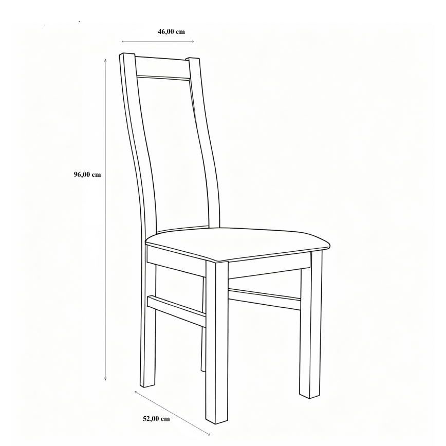 Silla de comedor ZOE roble/marrón oscuro